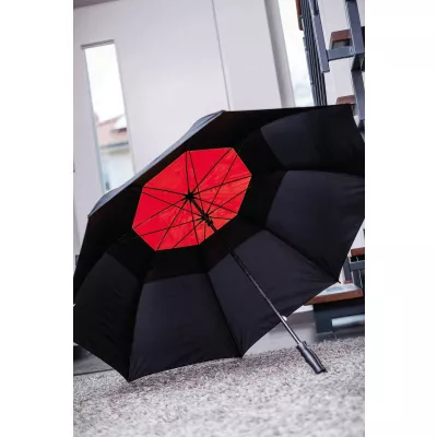 Parasol typu golf MONSUN - czarny, czerwony (56-0104172)