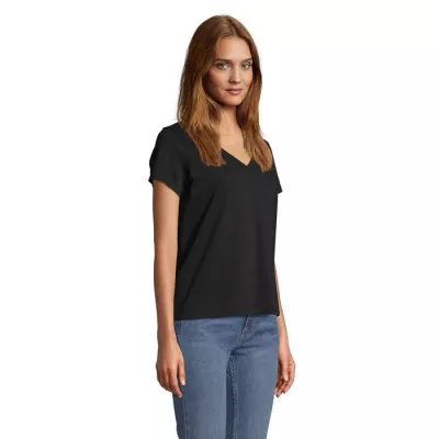 Koszulka damska V-neck Sol's REGENT V WOMEN - Deep Black (S04766-DB)