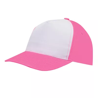 5 segmentowa czapka SHINY - biały, różowy (56-0701803)