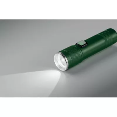 Latarka COB z aluminium z recyklingu FLASHRA - Ciemnozielony (MO2724-60)