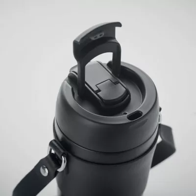 Kubek termiczny stalowy z paskiem 700 ml AIRA - Czarny (MO6971-03)