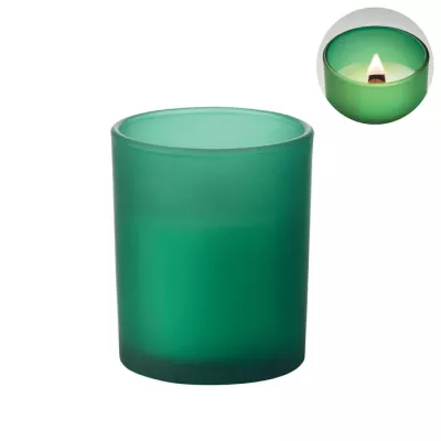 Świeca zapachowa wanilia w szkle 80 g KIVAS WOOD - Zielony (MO2708-09)