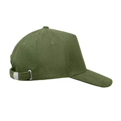 Czapka z daszkiem 5-panelowa sztruksowa 220 g/m² WALE - Zieleń Wojskowa (MO2879-49)