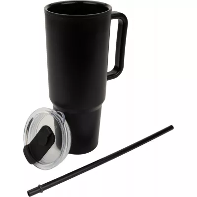 Kubek ze słomką XXL 1200 ml TEODORA - czarny (8468603)