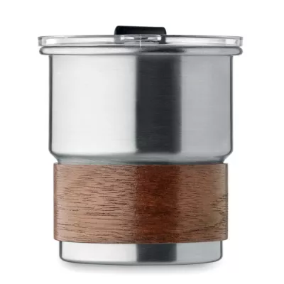 Kubek stalowy ze słomką 260 ml MATE - Srebrny Mat (MO2423-16)