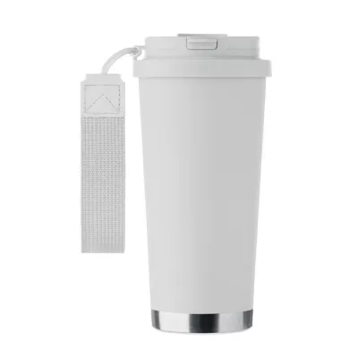 Kubek termiczny 2 w 1 ze stali 500 ml TOPAZ LARGE - Bialy (MO2662-06)