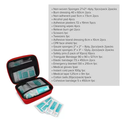 40-elementowa Apteczka pierwszej pomocy Andes - czerwony (LT90315-N0021)