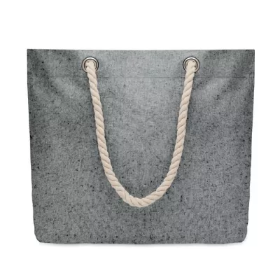 Torba plażowa z bawełny z recyklingu 220 g/m² MARE - Czarny (MO2188-03)