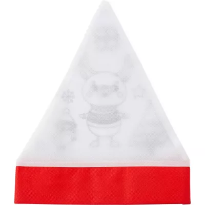 Zestaw do kolorowania, czapka świąteczna, kredki - biało-czerwony (V0066-05)