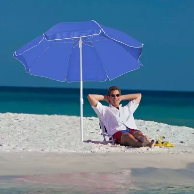 Parasol plażowy Ø150 cm FORT LAUDERDALE - niebieski (507004)