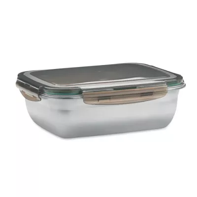 Lunchbox stalowy 1500 ml z przegrodą LOX PLUS - Przezroczysty Szary (MO2344-27)