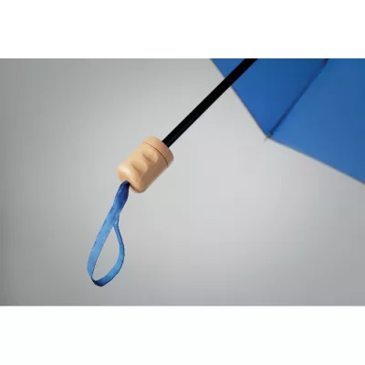 Parasol składany 21" z RPET z drewnianą rączką TRALEE - Niebieski (MO9604-37)