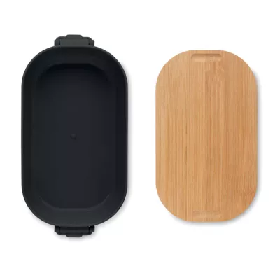 Lunchbox z PP z bambusową pokrywką 700 ml LEKKER - Czarny (MO2459-03)