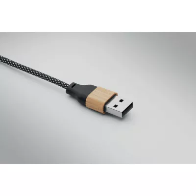 Kabel do ładowania 60W z bambusowymi detalami CABOO - Drewna (MO2520-40)