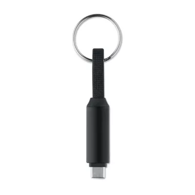 Brelok z kablem USB-C 60W z wyświetlaczem KEYSTO - Czarny (MO2682-03)