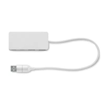 Hub USB 4-portowy z aluminium i orzecha UBAH - Drewna (MO2387-40)