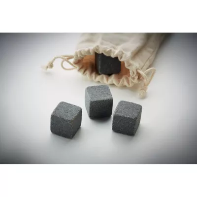 Kamienne kostki lodu 4 szt. w etui ROCKS - Bezowy (MO9943-13)