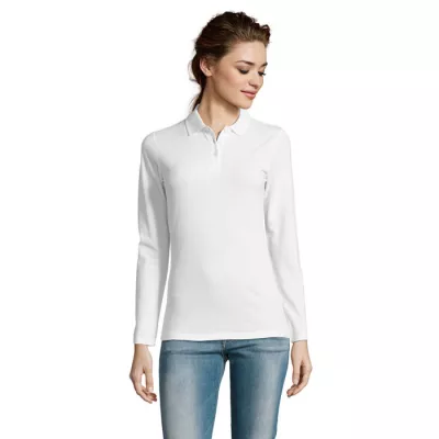 Polo damskie 180 g/m² Sol's PERFECT LSL WOMEN - Bialy (S02083-WH)