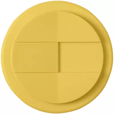 Kubek Americano® Eco z recyklingu o pojemności 350 ml z pokrywą odporną na zalanie - Czarny-Żółty (21042511)