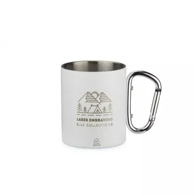 Kubek z recyklingowanej stali nierdzewnej VIVO 250 ml - biały (16405-01)