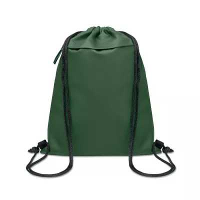 Worek ze sznurkiem z RPET 600D z kieszenią BANGKOK BAG - Ciemnozielony (MO2639-60)
