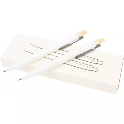 Zestaw piśmienny długopis półżelowy i ołówek automatyczny z aluminium z recyklingu SIEGFRIED - biały (1442606)