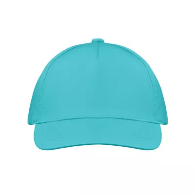Czapka z daszkiem 5-panelowa z bawełny 160 g/m² BUZZ - Turkusowy (MO1447-12)