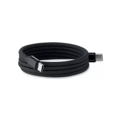Kabel magnetyczny pleciony USB-C 60W z RPET BRAID - Czarny (MO2778-03)