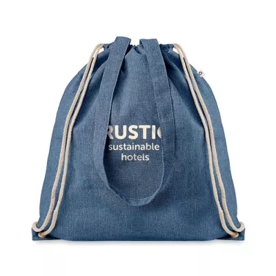Torba ze sznurkiem z recyklingu 140 g/m² MOIRA DUO - Niebieski (MO9603-37)
