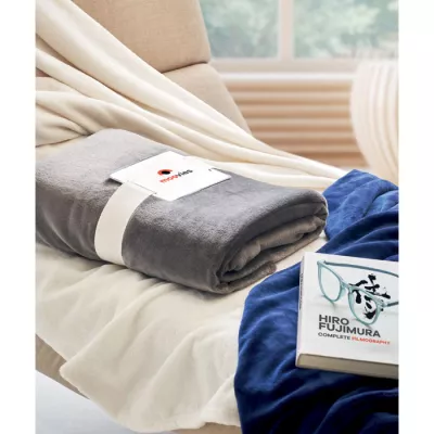Koc polarowy RPET 120x150 cm 280 g/m² LOGAN - Kamienny Szary (MO6804-15)