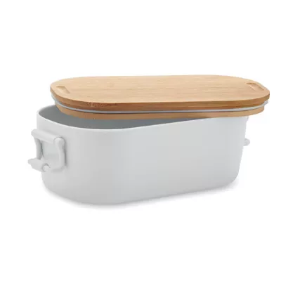 Lunchbox z PP z bambusową pokrywką 700 ml LEKKER - Bialy (MO2459-06)