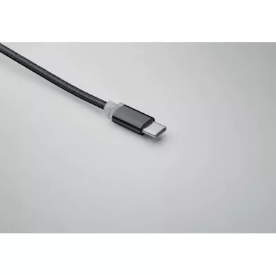 Kabel do ładowania 4 w 1 z brelokiem BLUE - Czarny (MO2141-03)
