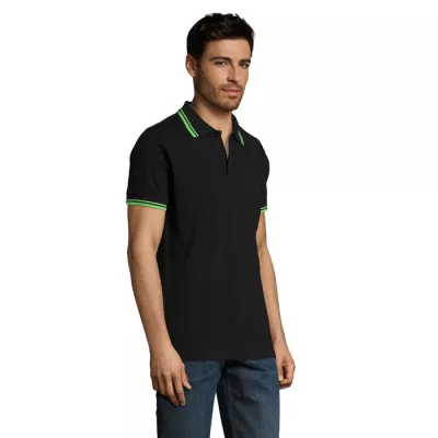 Koszulka polo męska bawełniana 200 g/m² Sol's PASADENA - Czarny/Limonka (S00577-BN)