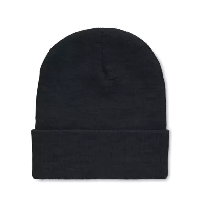 Czapka zimowa unisex z dzianiny RPET POLO RPET - Czarny (MO9965-03)