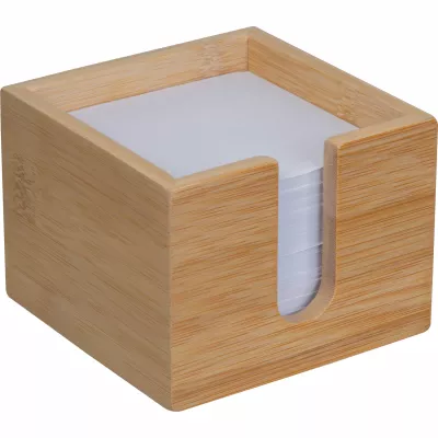 Karteczki biurowe w bambusowym pojemniku NATALINA - grey (2536013)