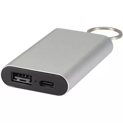 Arcturus powerbank o pojemności 2000 mAh z recyklingowanego aluminium z brelokiem - Srebrny (12451781)