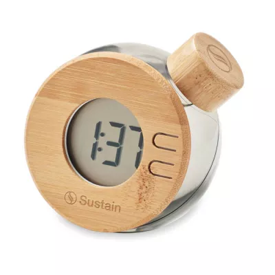 Zegar LCD zasilany wodą DROPPY LUX - Przezroczysty Szary (MO6865-27)