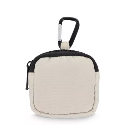 Nylonowe etui na słuchawki 6,5 x 6 cm - beżowy (LT95323-N0055)