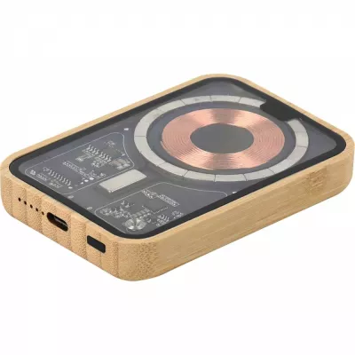 Power bank 5000 mAh z ładowarką indukcyjną Magsafe CONSTANCE - beżowy (3394913)