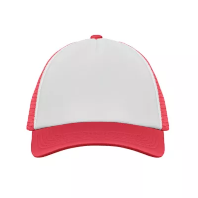 Czapka trucker 5-panelowa 150 g/m² BUBBLE - Bialy/Czerwony (MO2269-35)