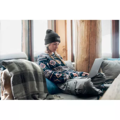 Czapka zimowa unisex z dzianiny RPET CAPNIT - Czarny (MO2359-03)