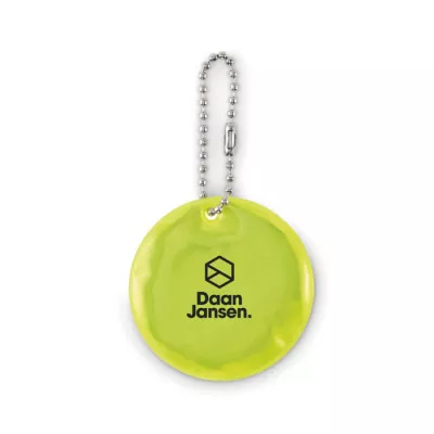Brelok odblaskowy okrągły z PVC GRIN - Fluorescencyjny Zólty (MO2884-70)