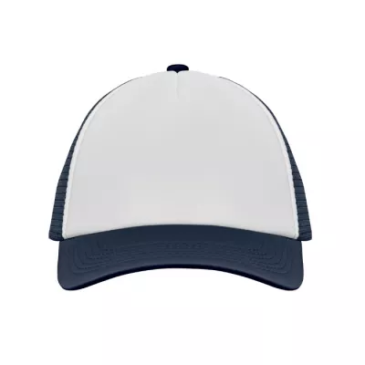 Czapka trucker 5-panelowa 150 g/m² BUBBLE - Biały/Ciemnoniebieski (MO2269-54)