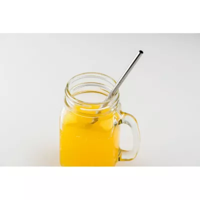 Słomka stalowa wielokrotnego użytku w etui COLD STRAW - Srebrny Mat (MO9602-16)