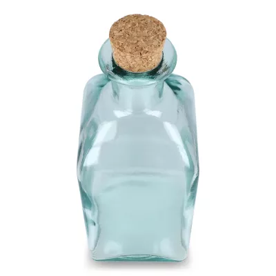 Butelka na wodę InSideOut Square z recyklingowanego szkła ReuuZ z korkiem 1 l - transparentny (LT57016-N0004)