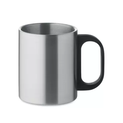 Kubek dwuścienny stalowy z uchwytem 300 ml TANISS - Srebrny Mat (MO6600-16)