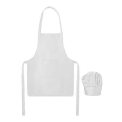 Fartuch i czapka kucharska dla dzieci 80 g/m² KID CHEF - Bialy (MO2826-06)