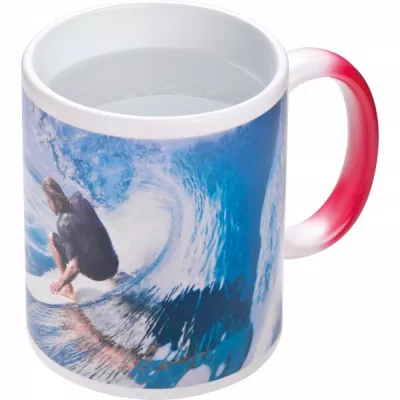 Kubek ceramiczny do sublimacji zmieniający kolor 300 ml JACOPO - czerwony (8343805)