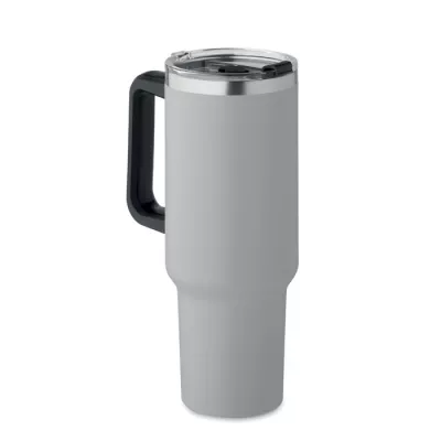 Kubek termiczny stalowy ze słomką 1200 ml SUMA - Szary (MO2327-07)