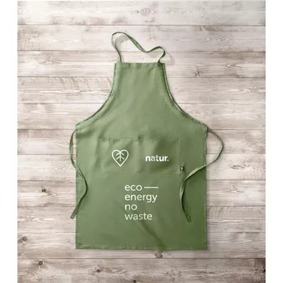 Fartuch kuchenny z konopi 200 g/m² NAIMA APRON - Zielony (MO6164-09)